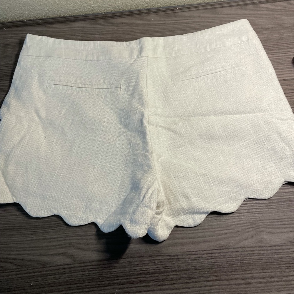 White scallop shorts